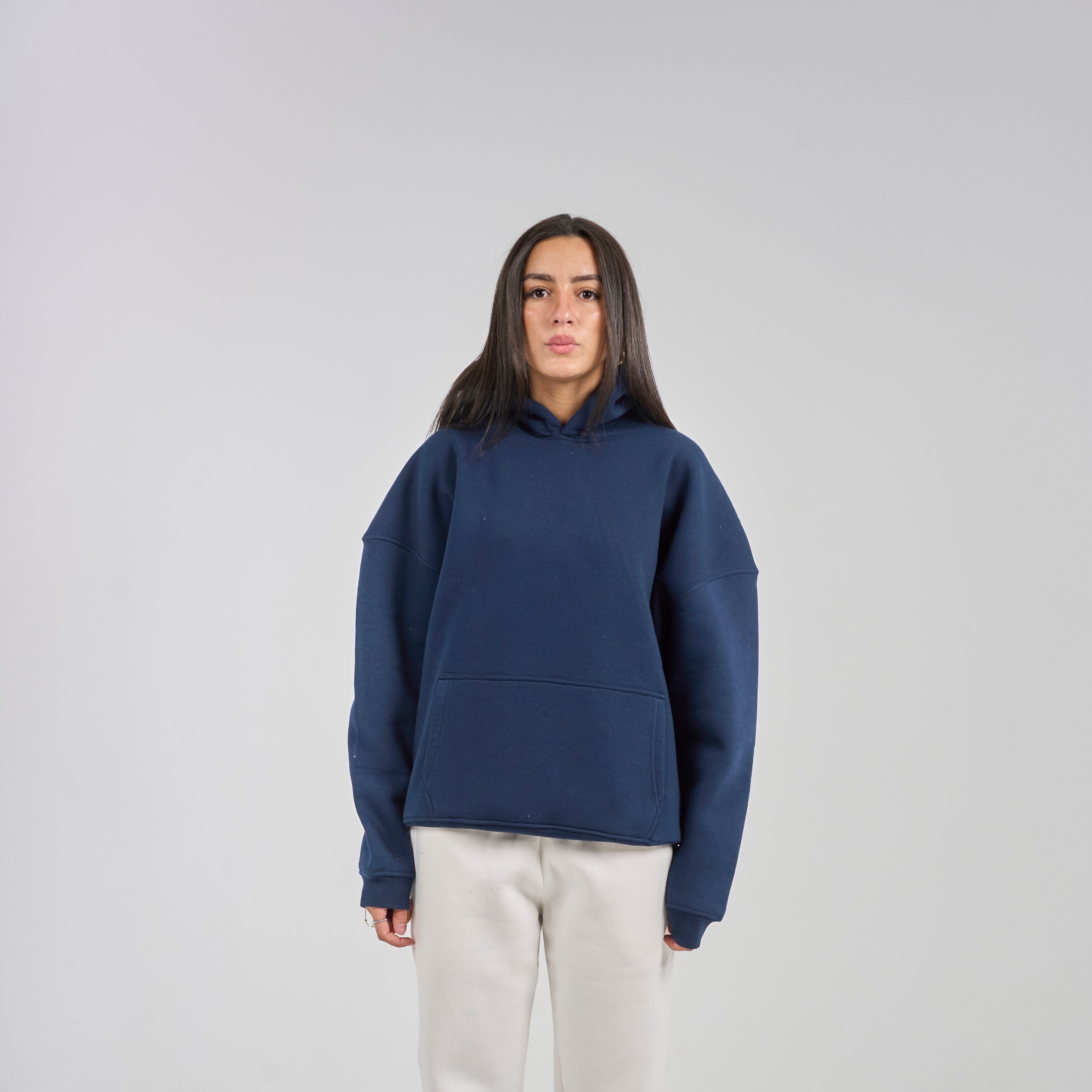 Drop Shoulder Hoodie - Navy