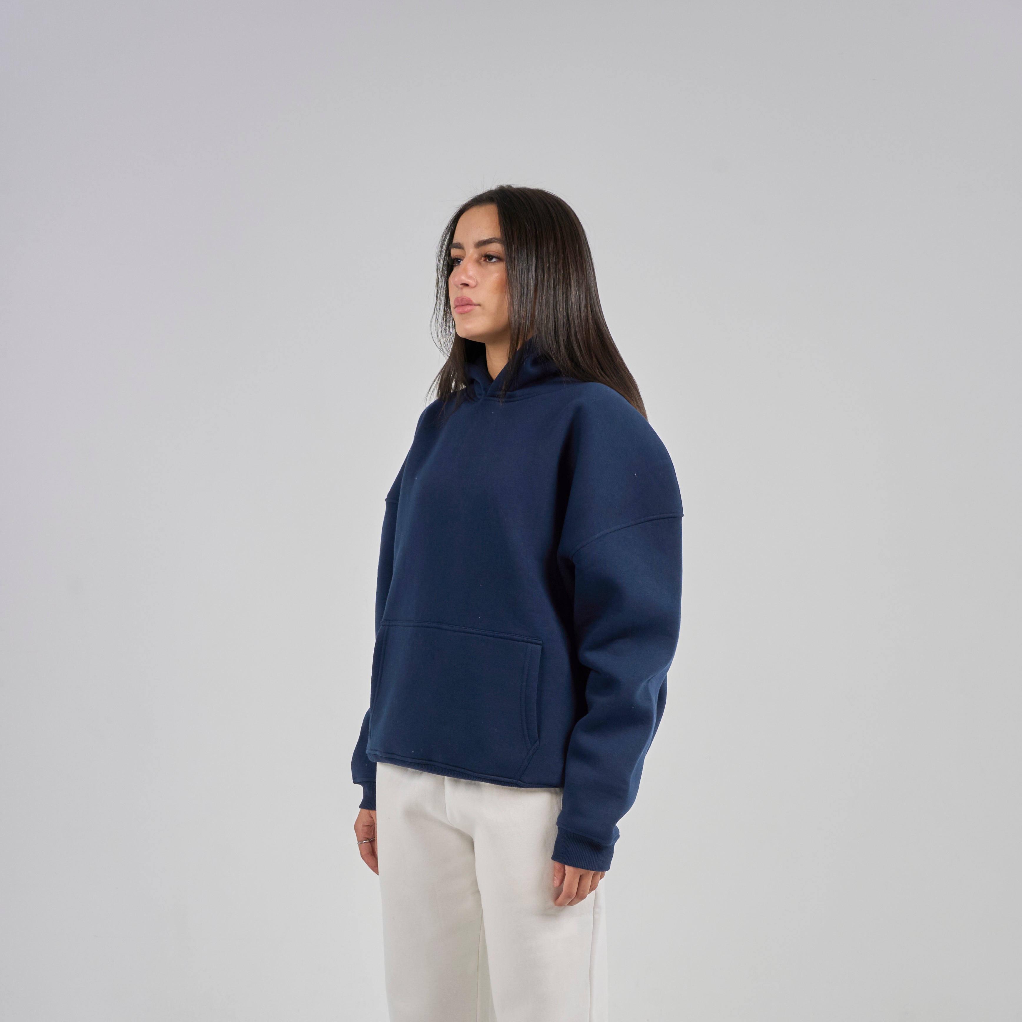 Drop Shoulder Hoodie - Navy