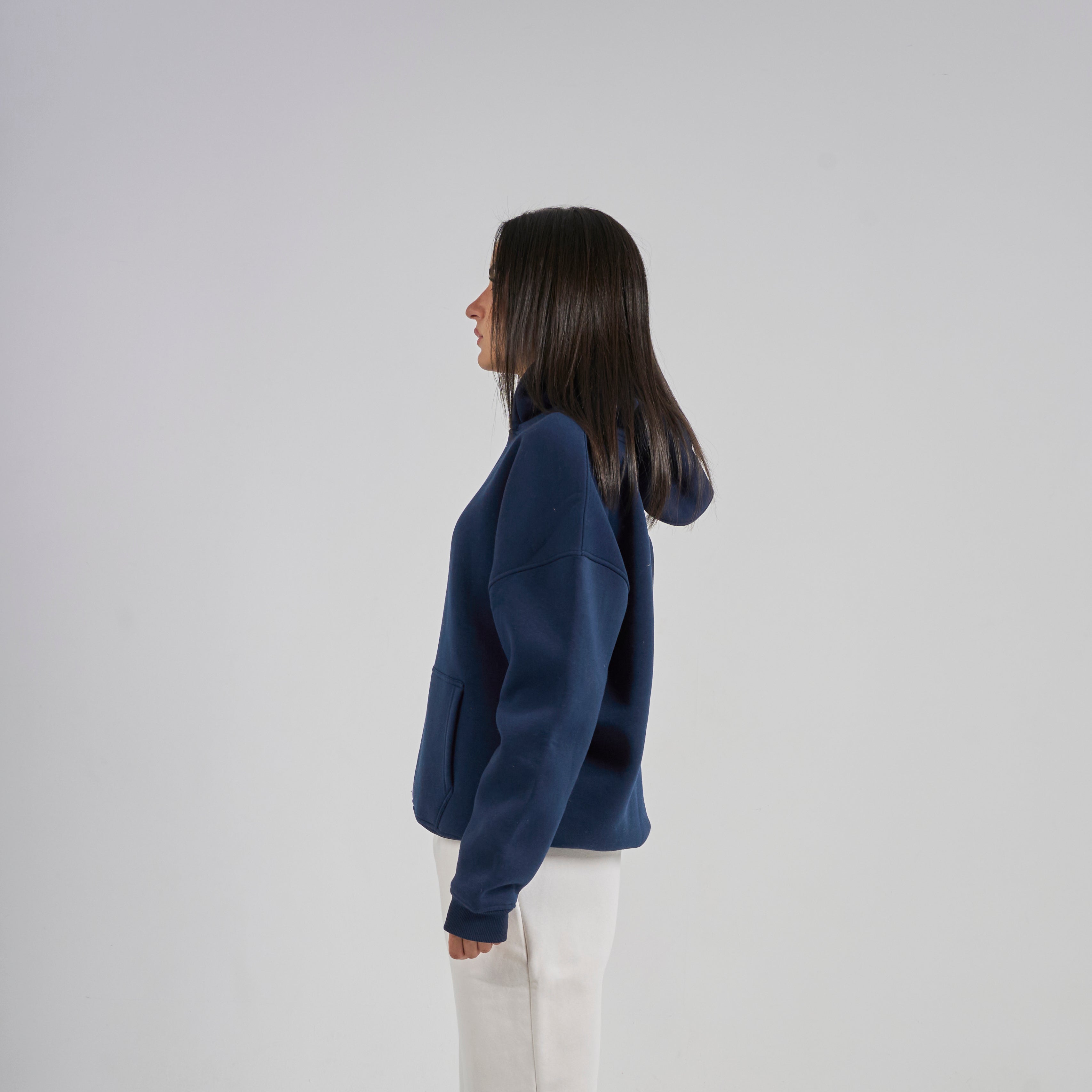 Drop Shoulder Hoodie - Navy