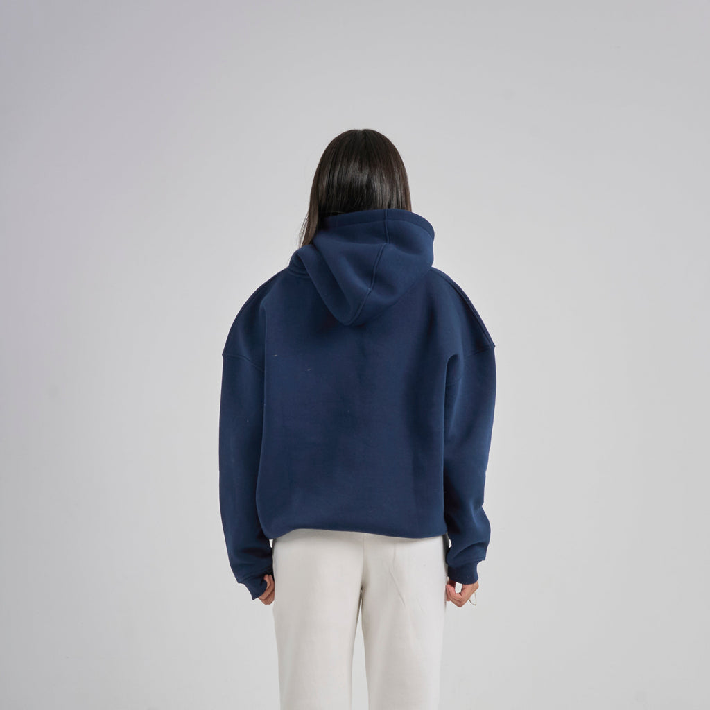 Drop Shoulder Hoodie - Navy