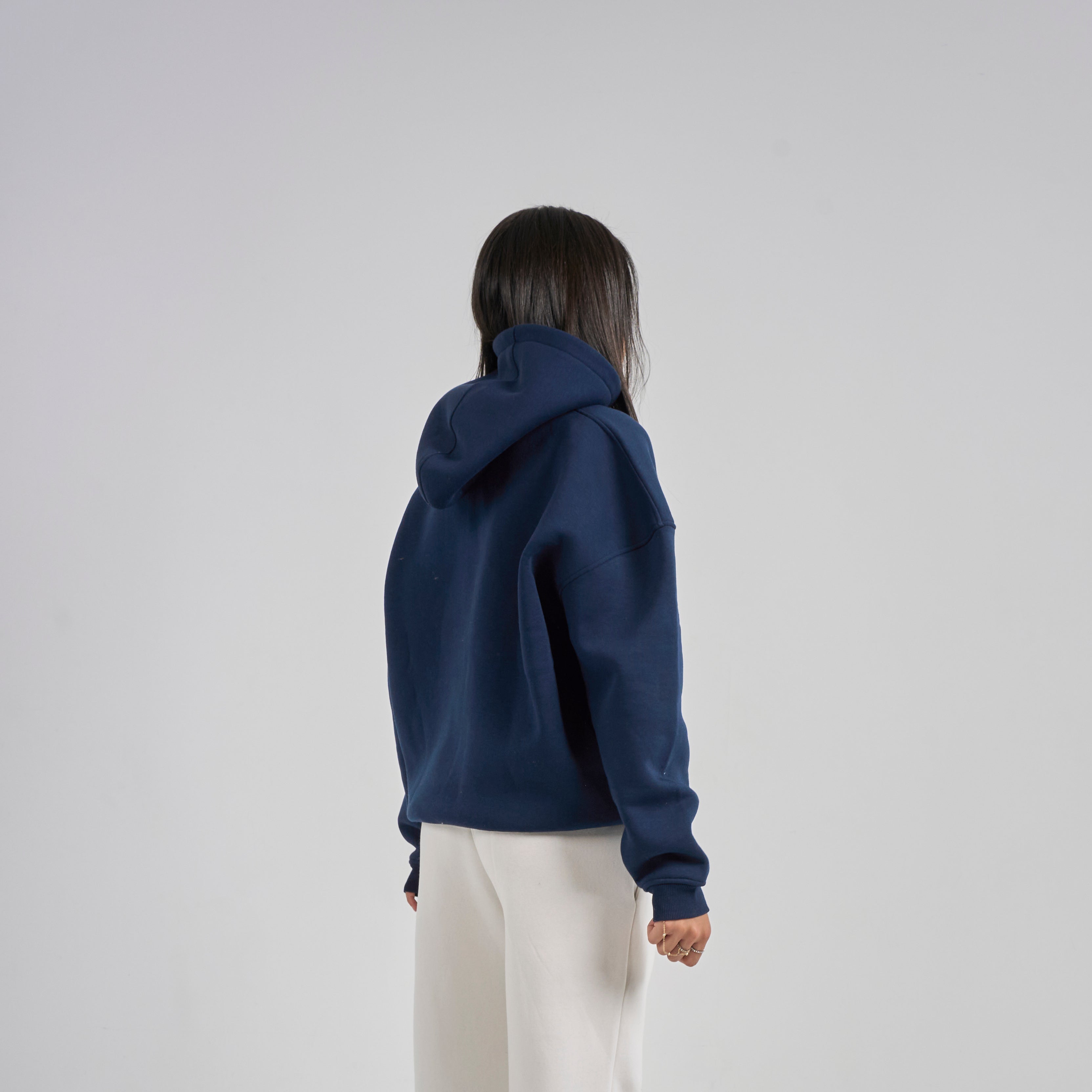 Drop Shoulder Hoodie - Navy