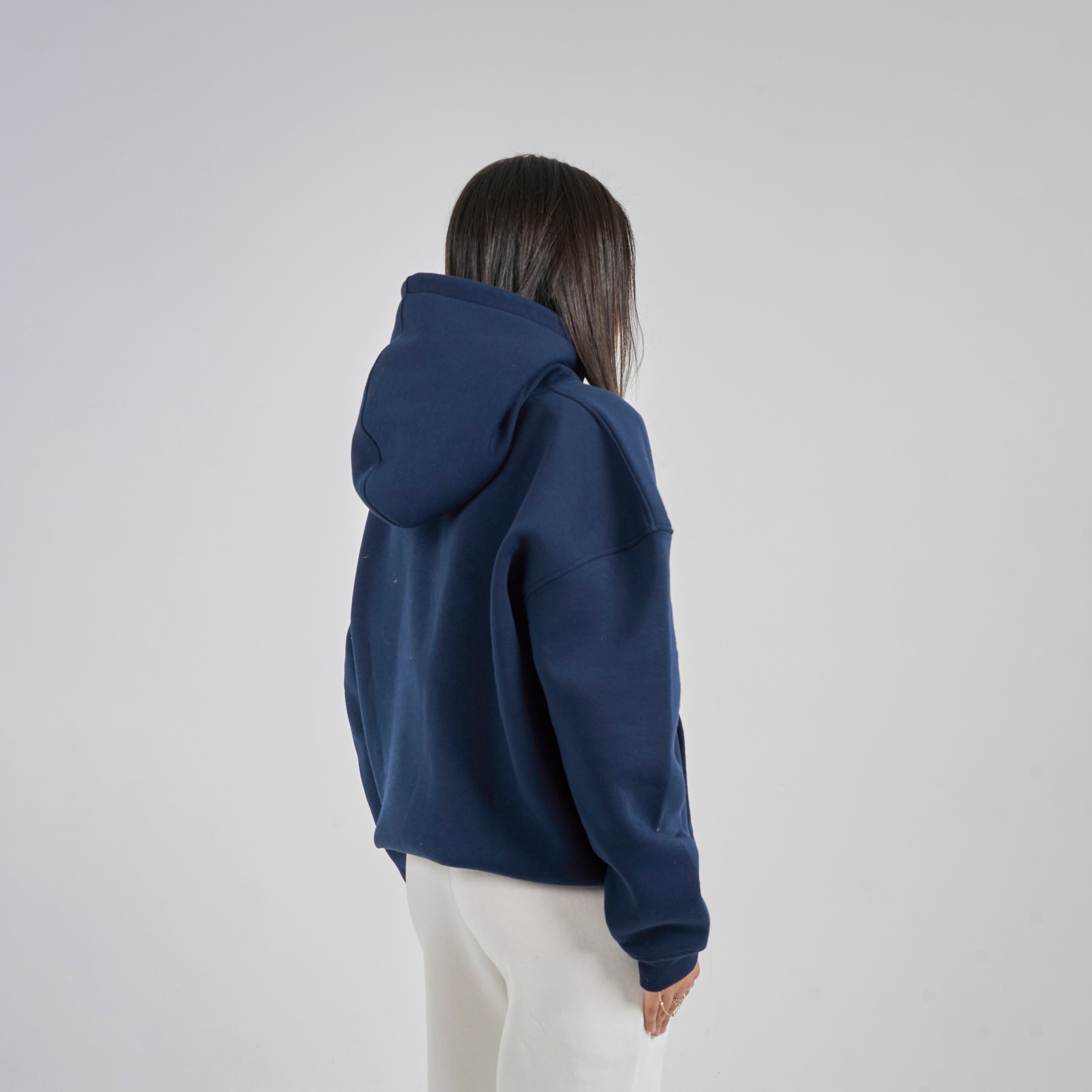 Drop Shoulder Hoodie - Navy