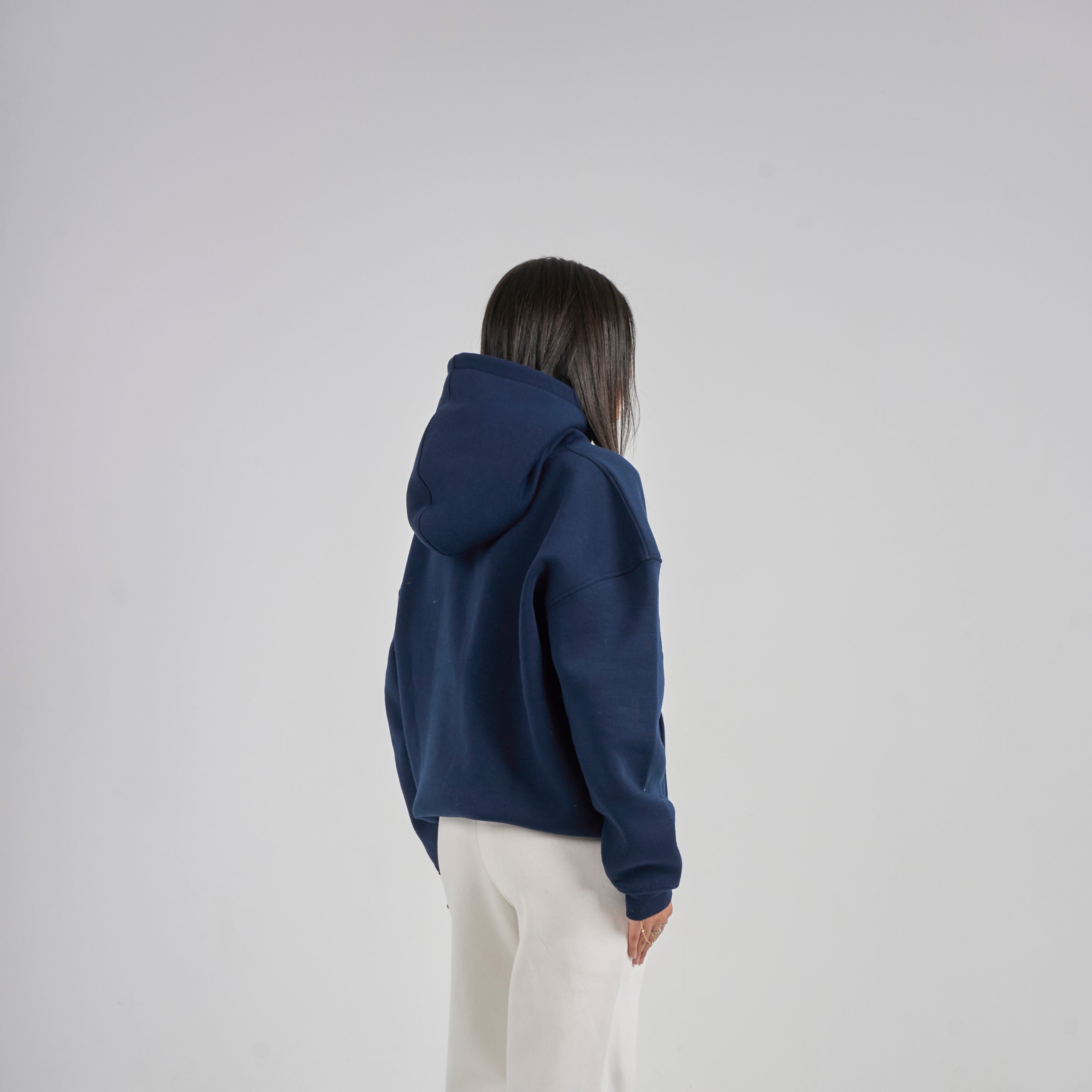 Drop Shoulder Hoodie - Navy