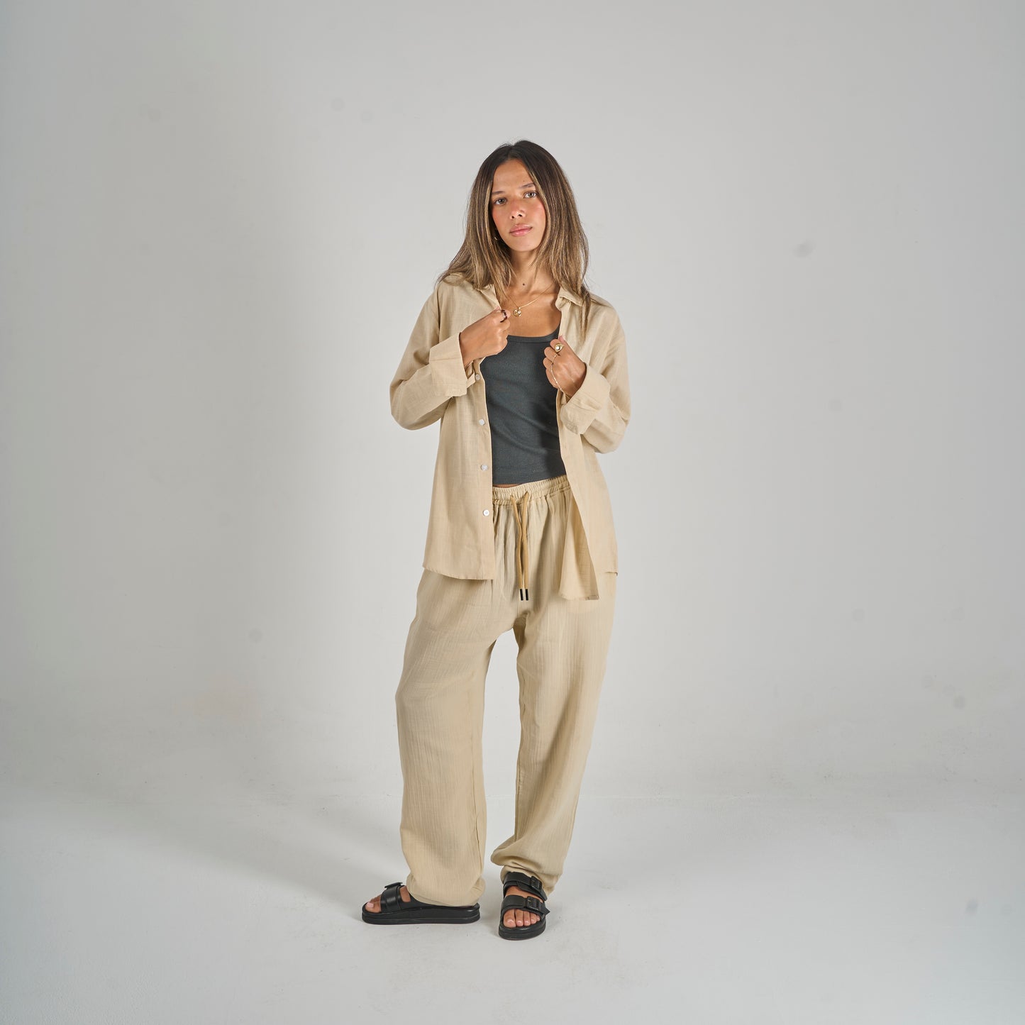Beige Linen Shirt