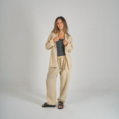 Beige Linen Shirt