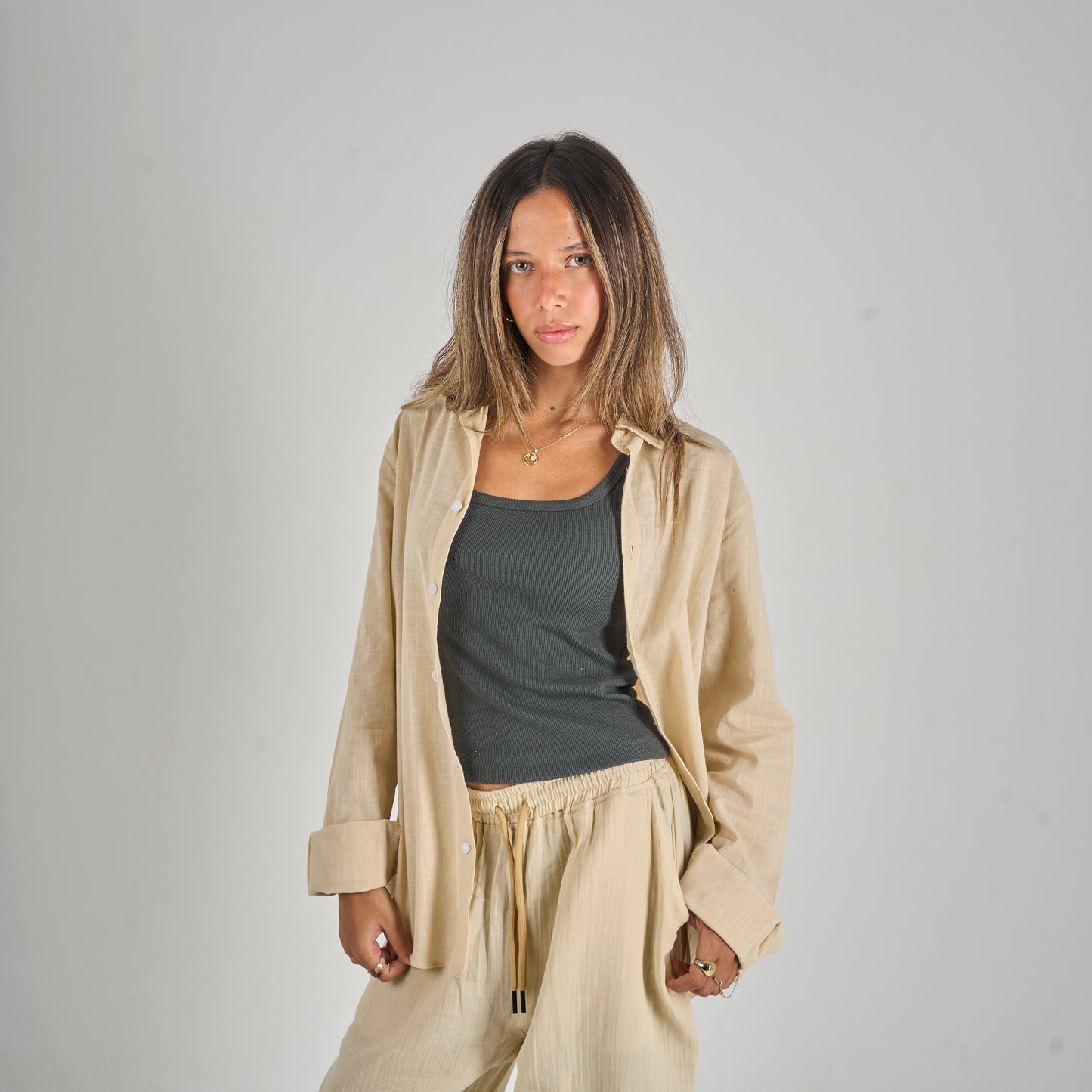 Beige Linen Shirt