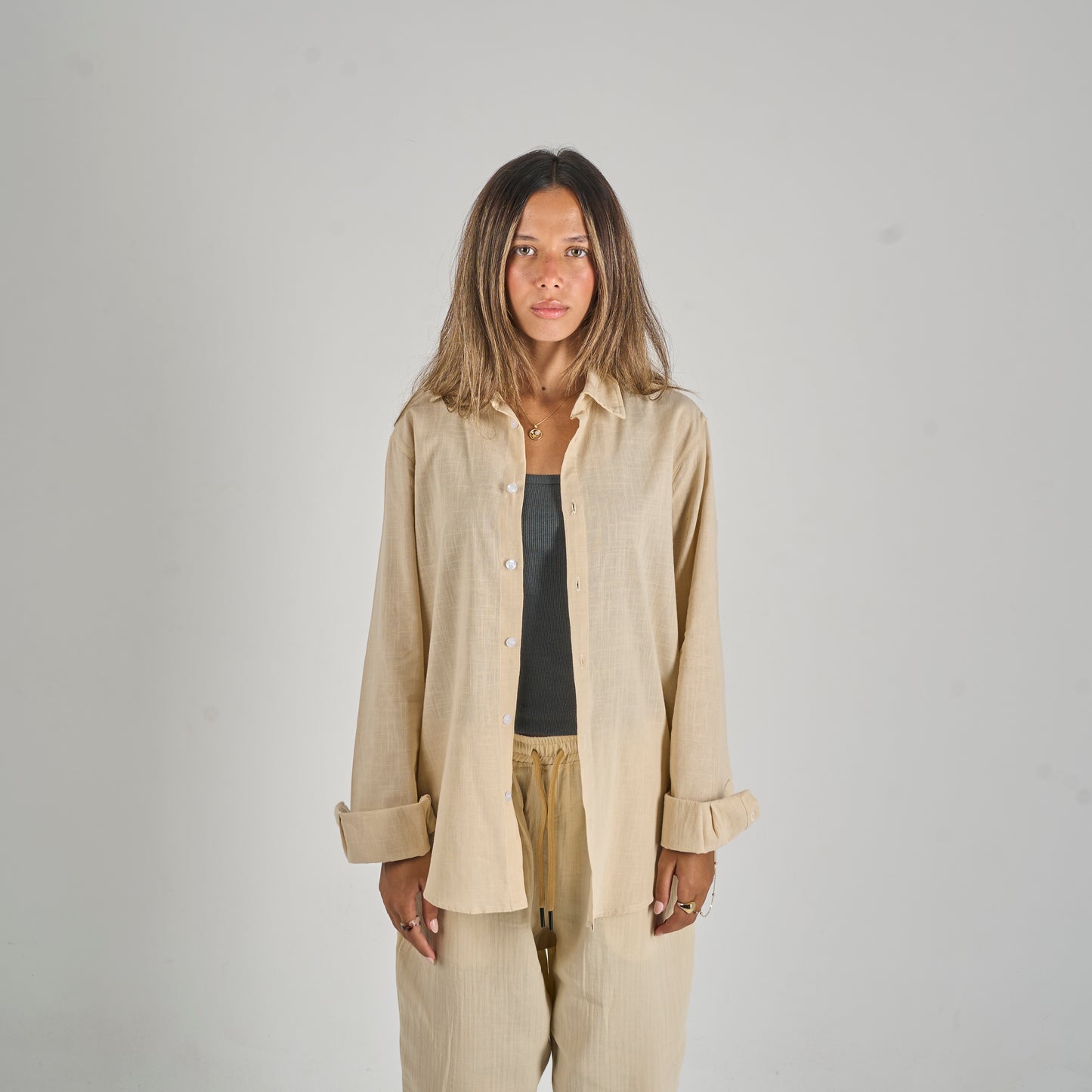 Beige Linen Shirt