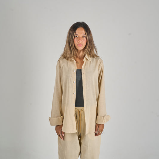 Beige Linen Shirt