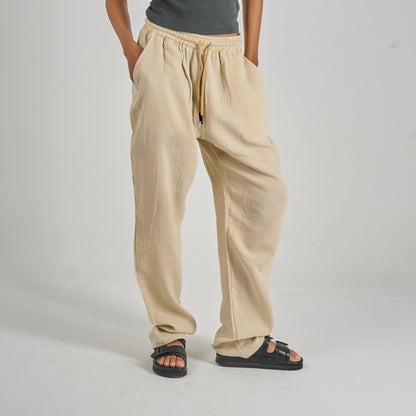 Beige Linen Pants