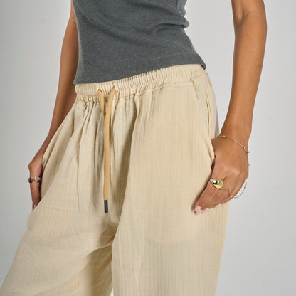 Beige Linen Pants