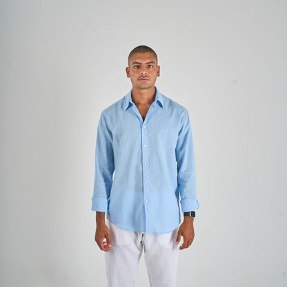 Sky Blue Linen Shirt