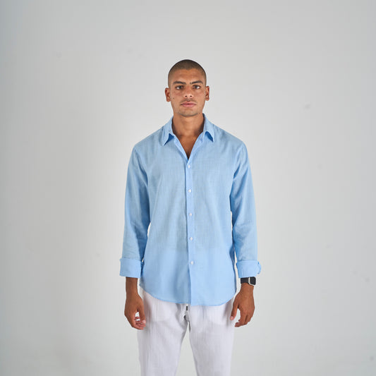 Sky Blue Linen Shirt