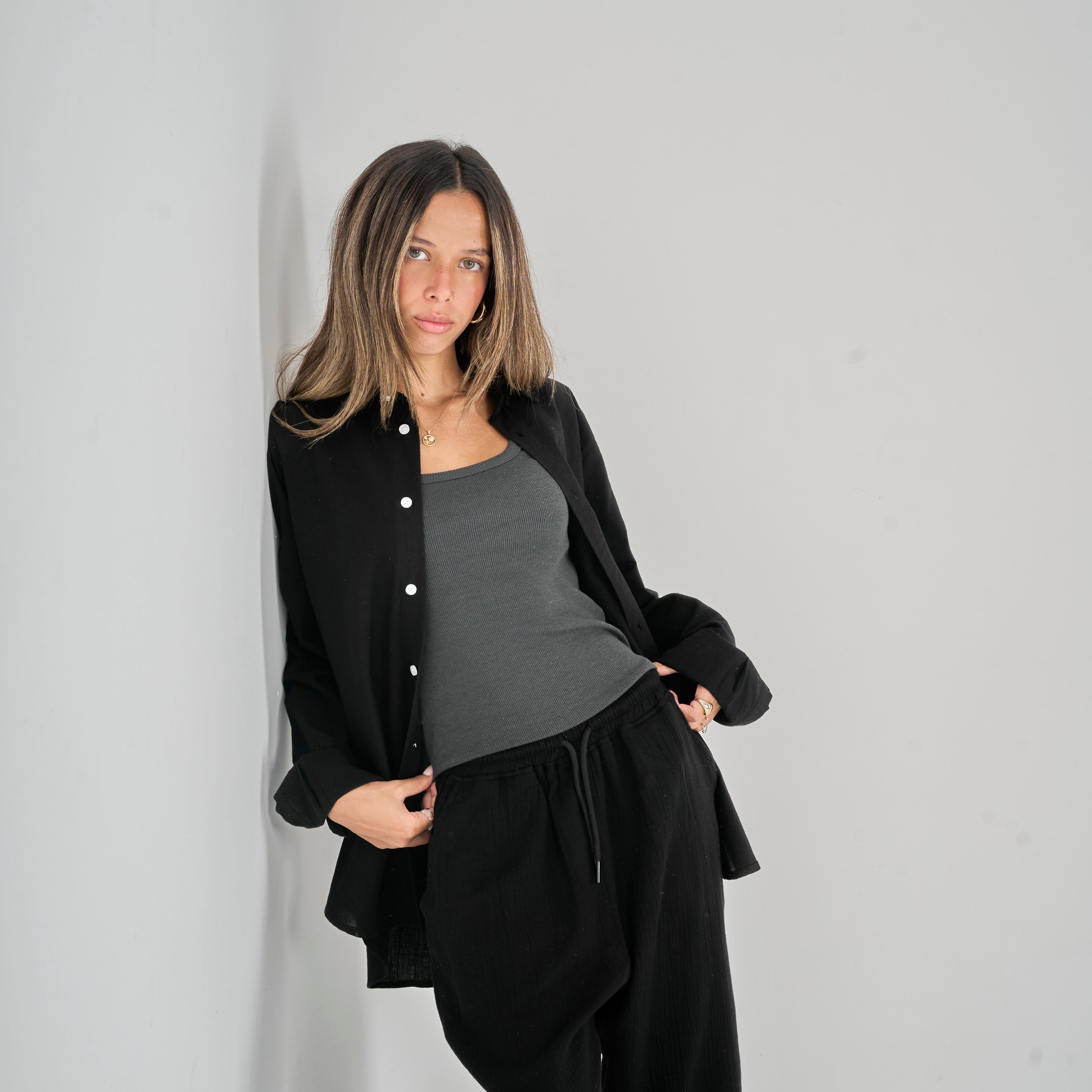 Linen Shirt - Black