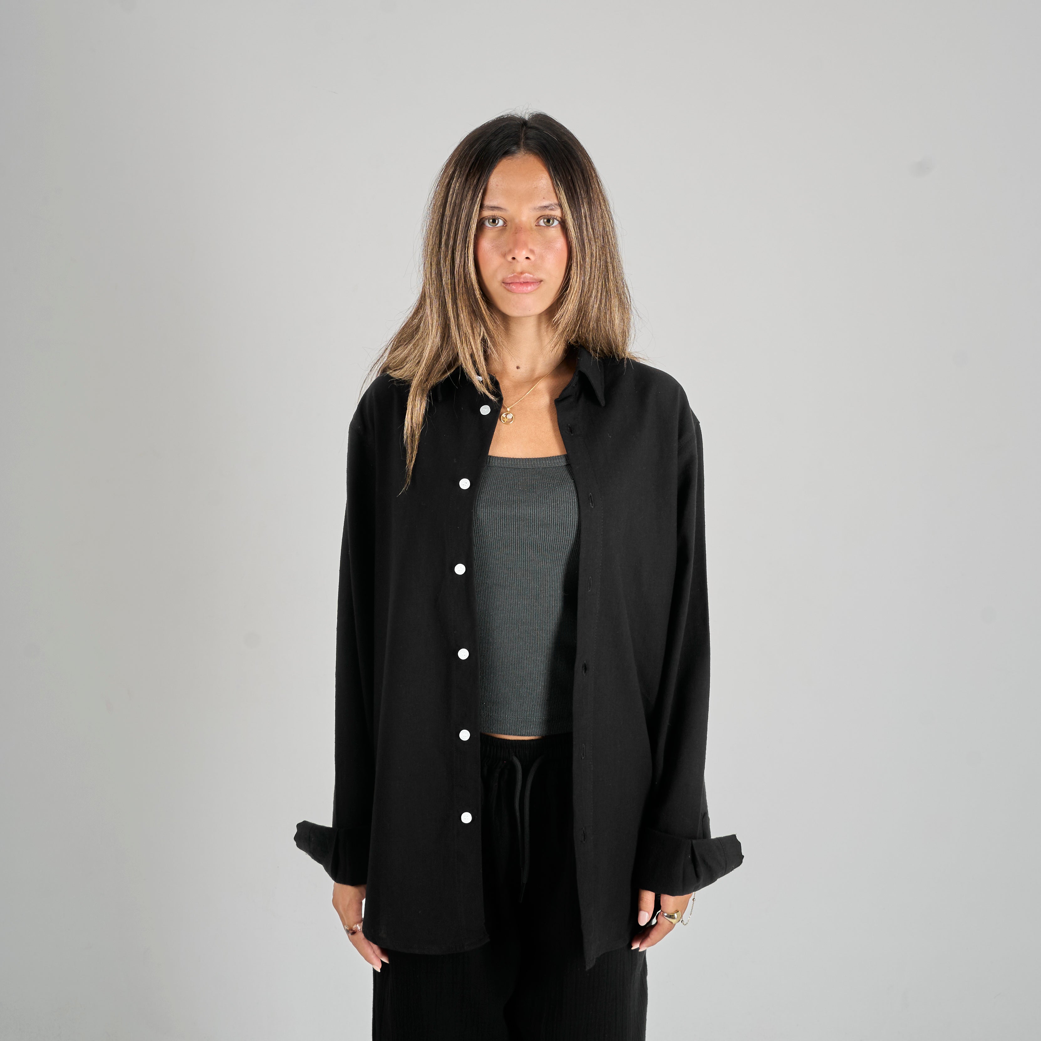 Linen Shirt - Black