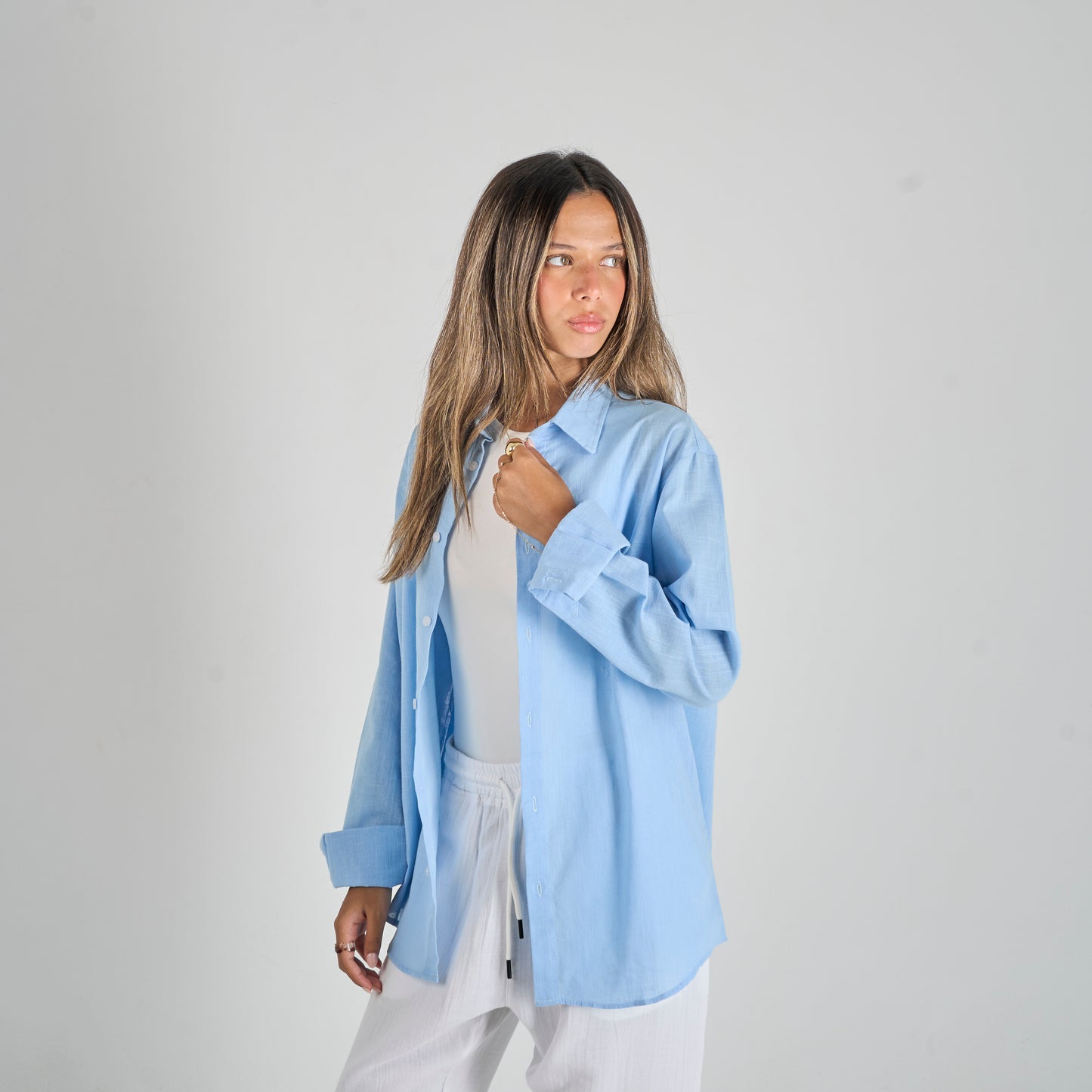 Sky Blue Linen Shirt