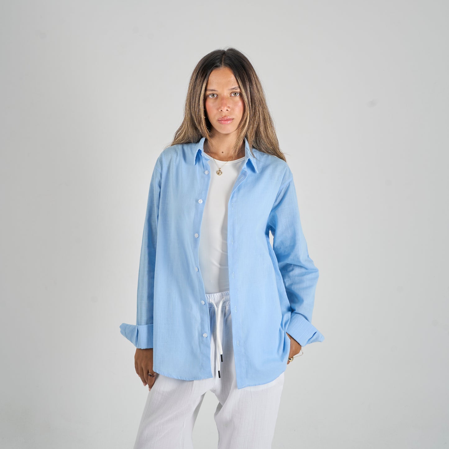 Sky Blue Linen Shirt