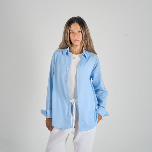 Sky Blue Linen Shirt