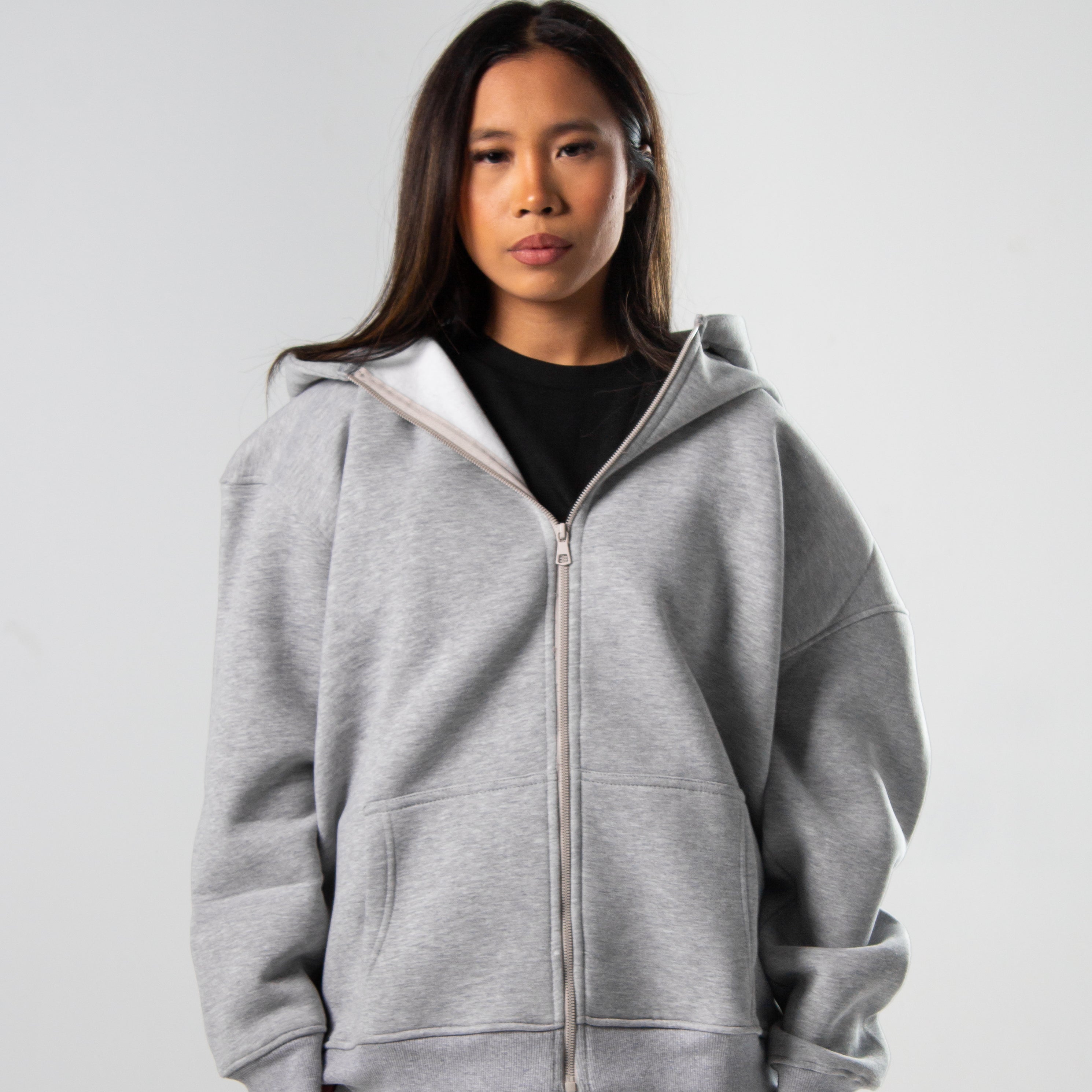 Drop Shoulder Zip-up