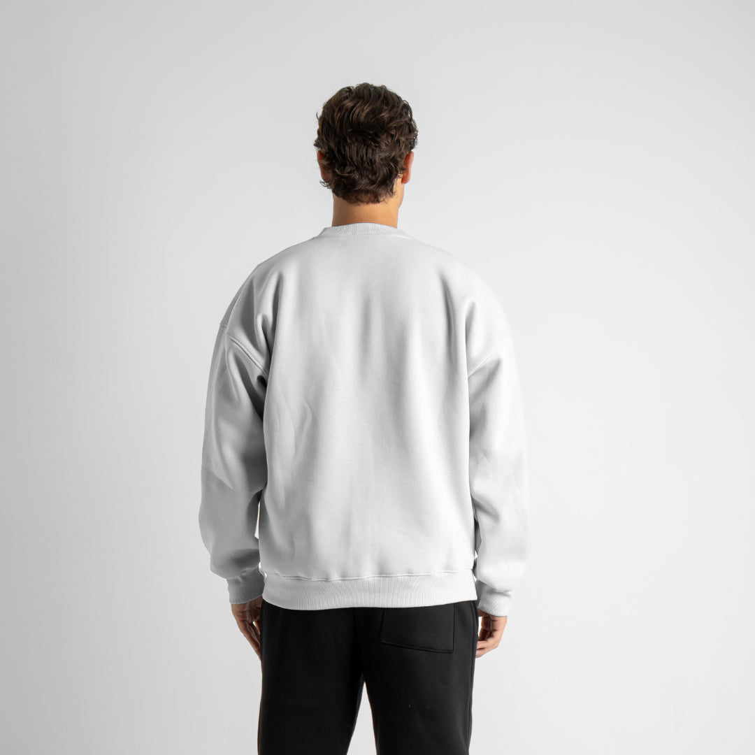 Drop Shoulder Crewneck - White