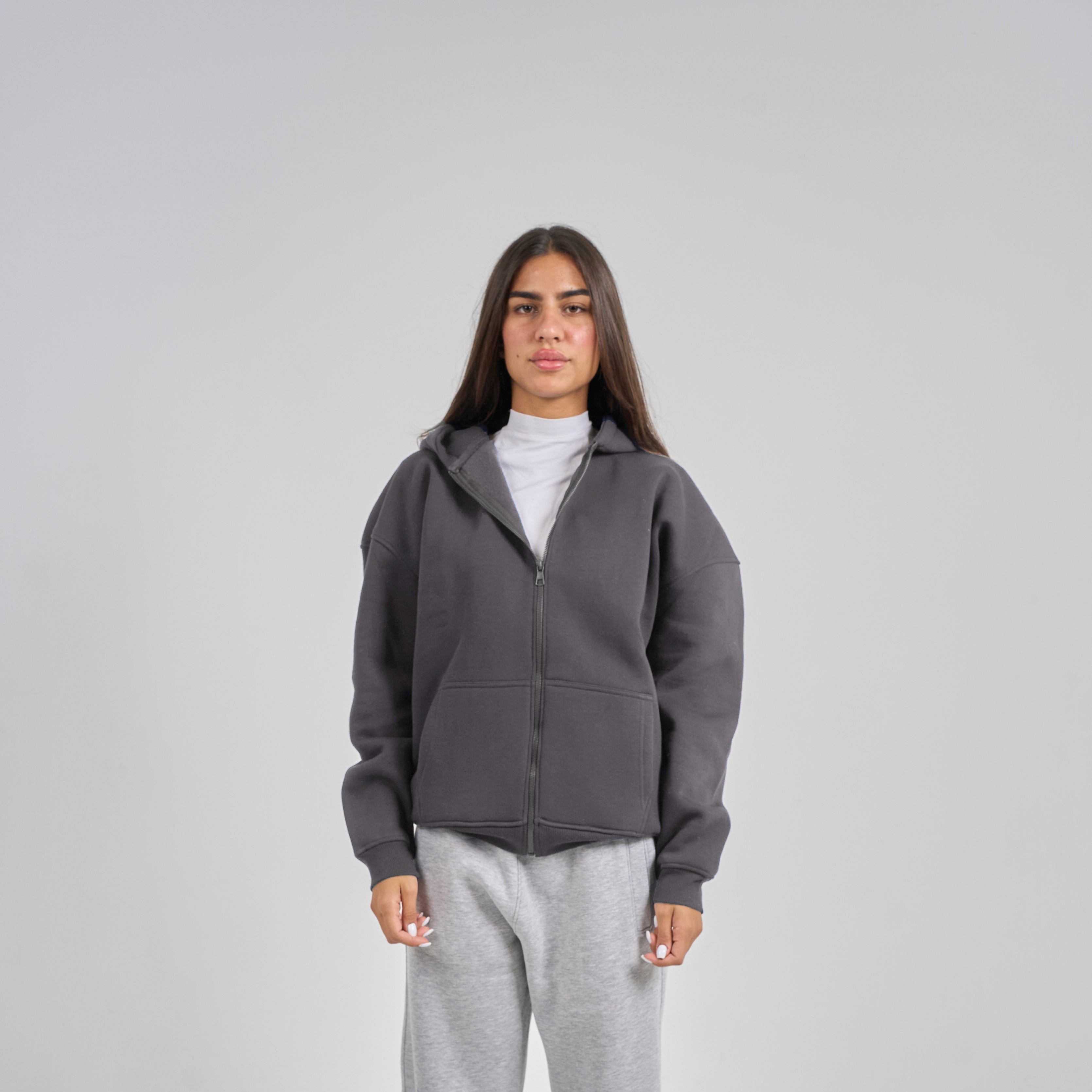 Drop Shoulder Zip-up