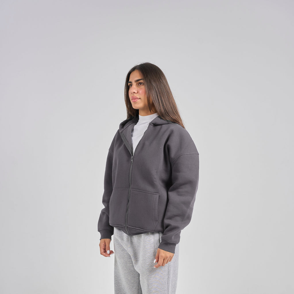 Drop Shoulder Zip-up